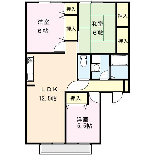 シャルムⅡの間取り|※別室の間取りとなります。