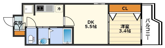 ビガーポリス452天神橋一丁目Ⅱの間取り