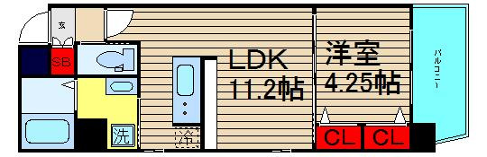 ラクラス江戸堀の間取り