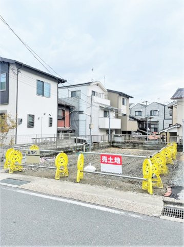 ■敷地約２２坪■角地■現況更地■建築条件なし売土地■山科区北花山中道町の外観|現地(令和５年１月撮影)
