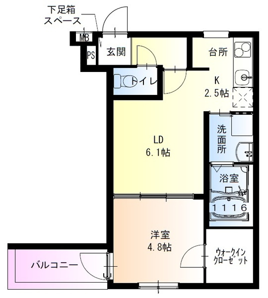 フジパレス高井田西V番館の間取り