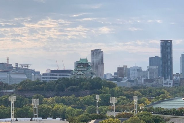 大阪城公園スカイハイツの展望|お家から大阪城が望めます♪