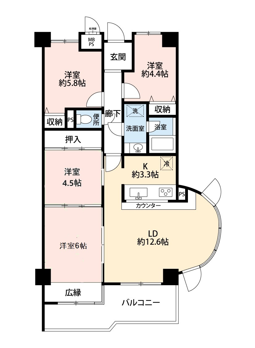 メゾンドペガサス東広島の間取り