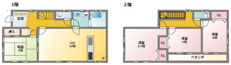 【間取り】 | 高関町中古戸建て | ■４LDK・土地170.00㎡・建物104.33㎡
■2680万円！