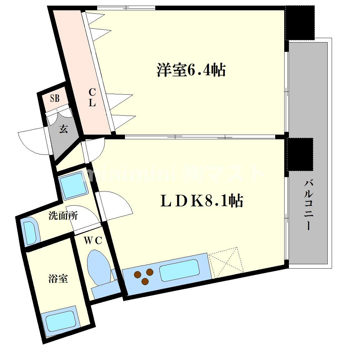 HERBE西長堀の間取り