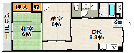 ライフイン宝塚Ⅱの間取り