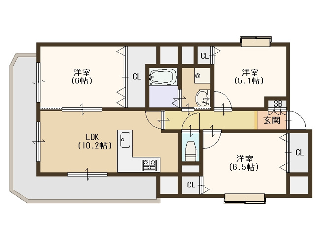 【間取り】 | クリアクレセント住之江