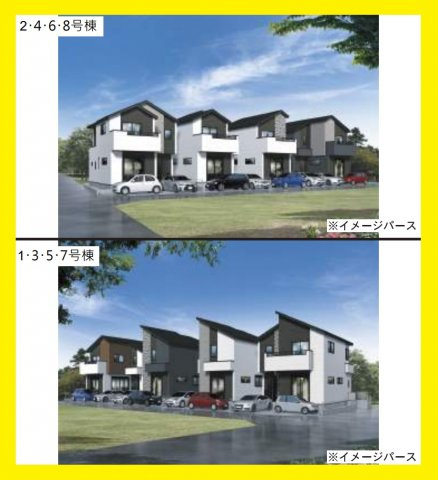 越谷市花田新築戸建て　全8邸コンセプト分譲住宅-KEIAI Style-の外観パース|外観パースです。
