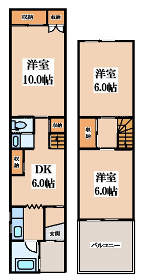 【間取り】 | 喜里川町貸家
