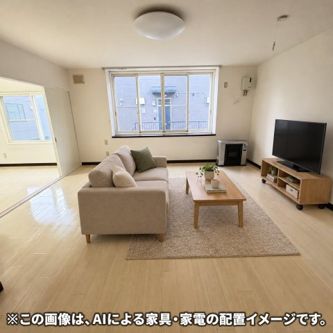 Ａ３の居間・リビング|※この画像は、AIによる家具・家電の配置イメージです。