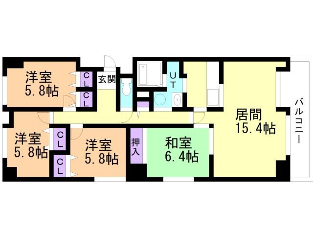 ハイライフ室蘭の間取り