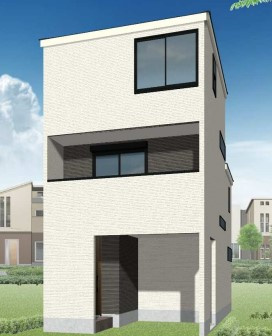 新築戸建　（川崎市幸区戸手2丁目）の外観パース|新築戸建　3LDK　LDKは15帖以上　JR京浜東北線「川崎」駅バス13分バス停徒歩3分　充実の仕様・設備　リビングには床暖房設置　駐車スペース　各居室収納有　