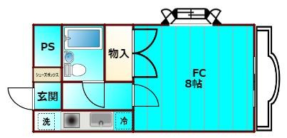 【間取り】 | サンハイツ沖浜