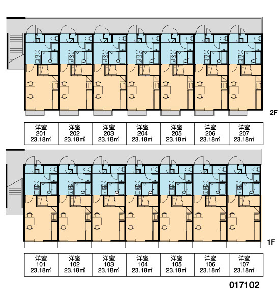 レオパレスアメニティハイツの区画図