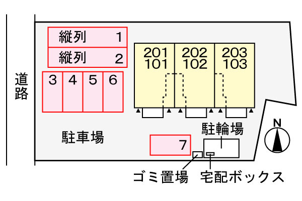ラ・フレーズＦの駐車場