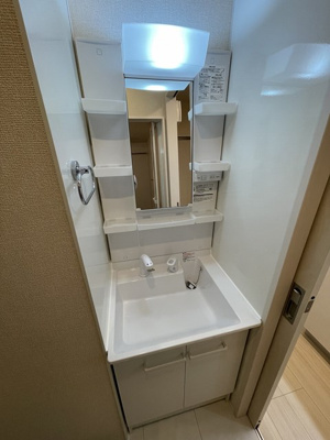 【洗面所】 | グランデファーレ新横浜 | 洗髪洗面化粧台で忙しい朝にも寝癖の付いた頭にも優しい☆お化粧するときにも大活躍です♪