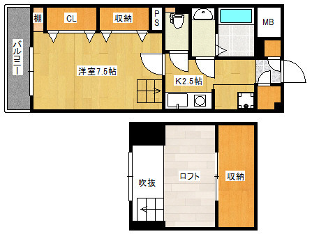 ハビタット351【キャッシュバック対象物件】の間取り