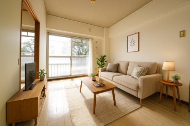 メゾンパークアベニューの居間・リビング|バーチャルステージングです。