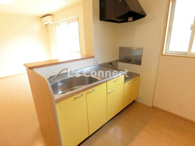 【キッチン】 | パセオプラシードⅤ | ２口ガスコンロ設置可能な対面キッチン。