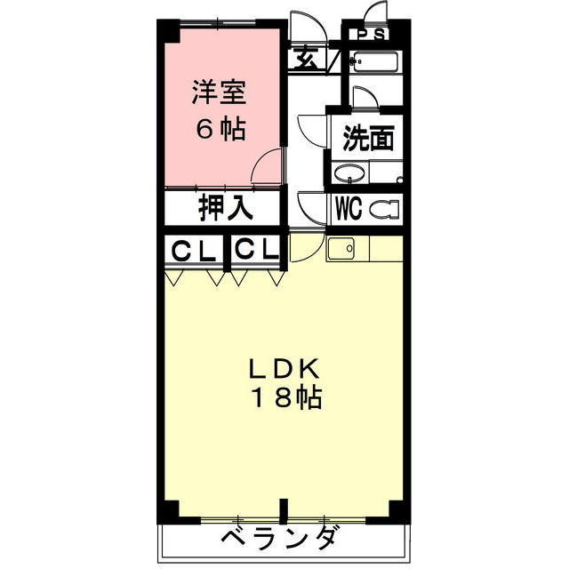 岐阜市茜部菱野１丁目のアパートの間取り