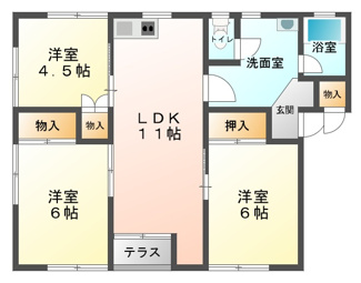 【間取り】 | プレステージ北有浦 Ｂ棟