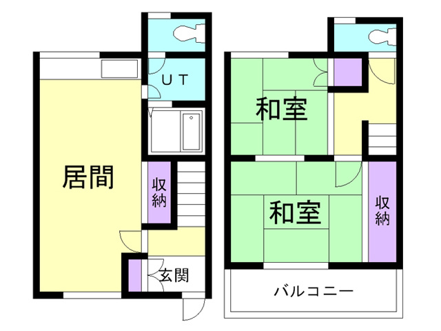室蘭市東町2丁目15-7戸建の間取り