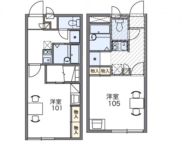 レオパレスＫ　ｓⅢの間取り|代表的な間取のため実際の間取とは異なる場合があります