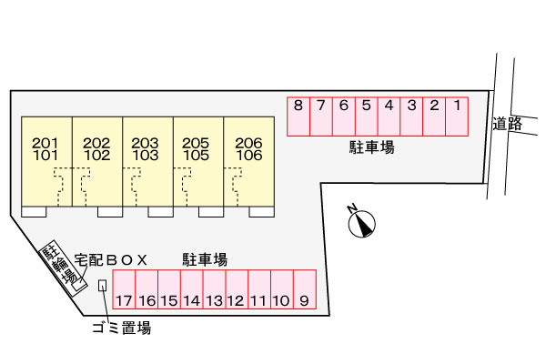 クレール伍番館の駐車場
