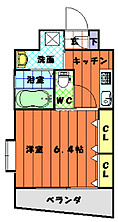 【間取り】 | コスモス御笠川(コスモスミカサガワ) | 別号室の写真になります。現況優先。