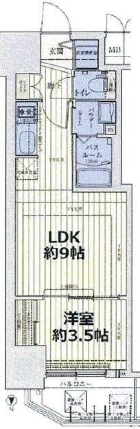 スワンズシティ谷町ブリエの間取り