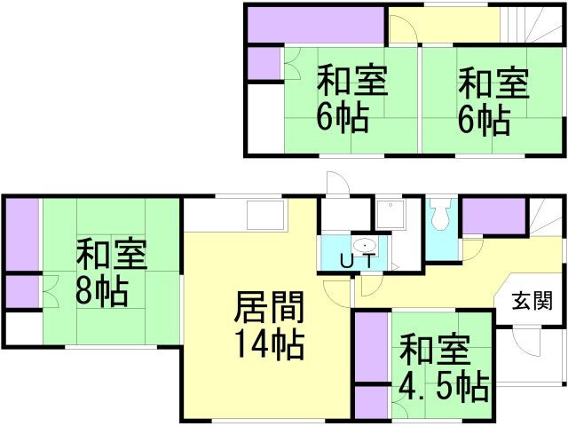室蘭市沢町８－９戸建の間取り