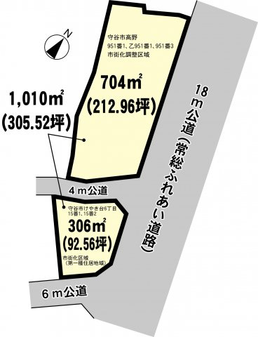 【区画図】 | 守谷市けやき台6丁目・高野貸地