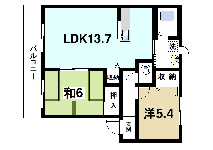 ラフィナートＢ・Ｃの間取り|2LDKのお部屋です