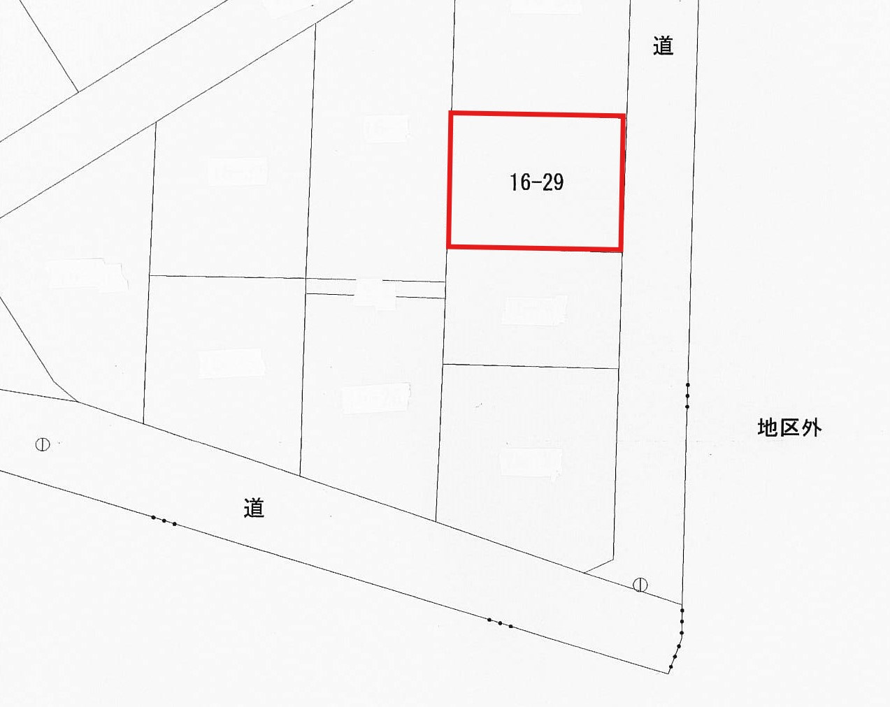 夜の森北二丁目売地の土地図