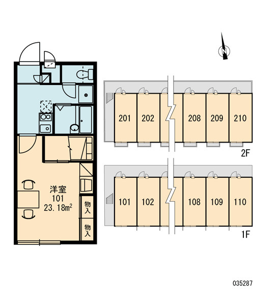 レオパレス鵠戸の区画図