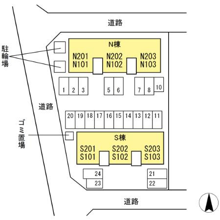 セントラルスクエアS棟の区画図