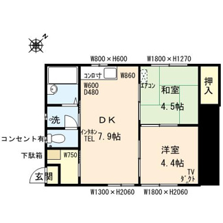 【間取り】 | サニーハイツ光　A棟