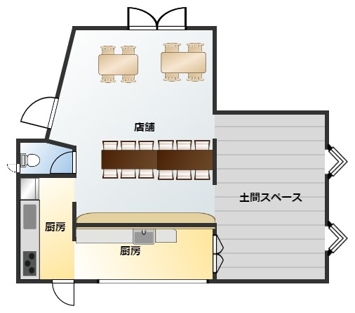 下万呂店舗の間取り