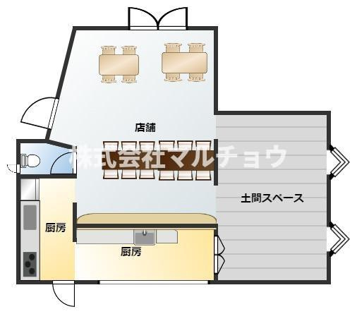 下万呂店舗の間取り