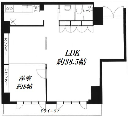 千代田区外神田４丁目の賃貸マンションの間取り|床ホワイト系に変更