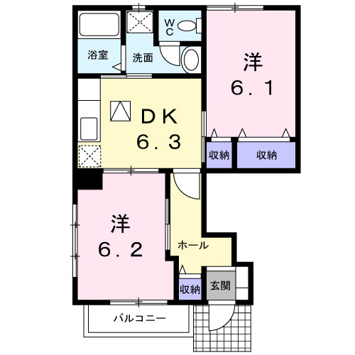 ネオサンリットＢの間取り|間取図
