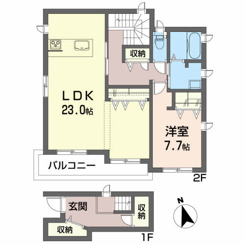 シャーメゾン盛岡中央の間取り