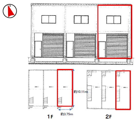 栗東市川辺の倉庫の間取り