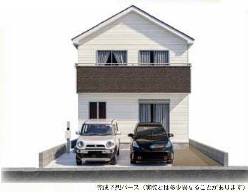 越谷市上間久里　新築戸建て　全1棟の外観パース|堂々完成！