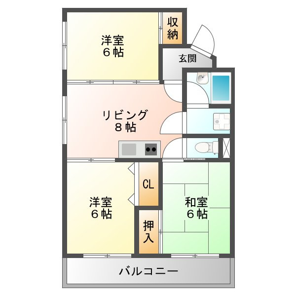 エル三津屋の間取り