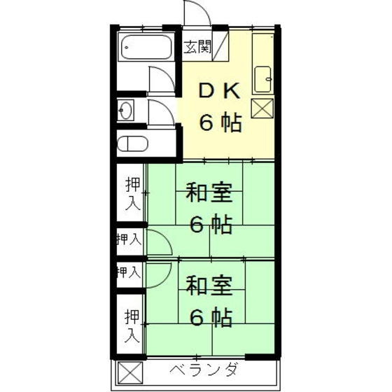 岐阜市北鶉４丁目のアパートの間取り