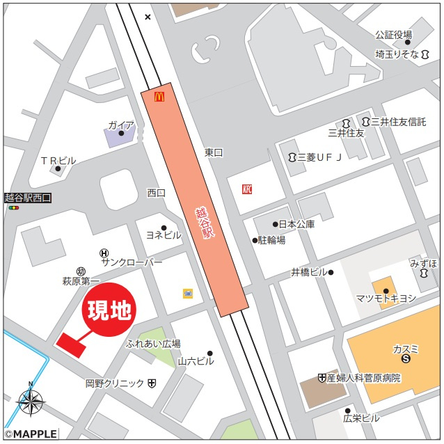 アンビシャスプラッツァ越谷の地図