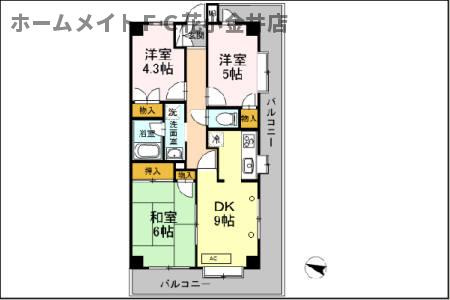 【間取り】 | サニーハイツ村野