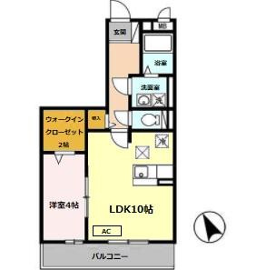 セジュール亀山B棟の間取り