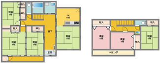 【間取り】 | 高崎市本郷町 | ■1599万円／6LDK／建物面積144.08㎡